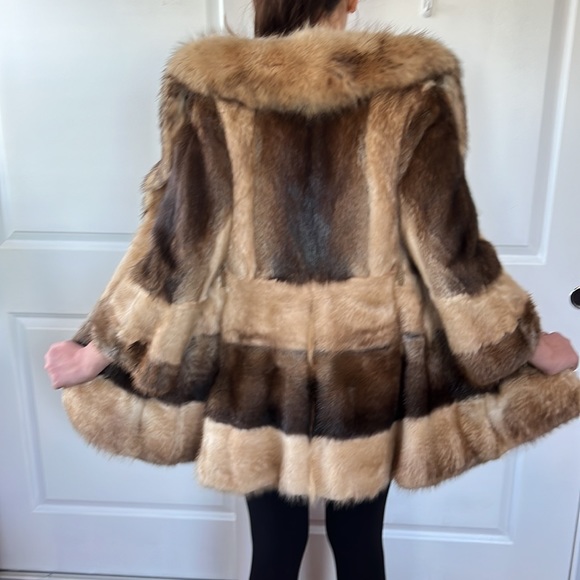 Ultimate vintage 70s find! One of a kind sable fox mink fur coat S - Picture 11 of 13